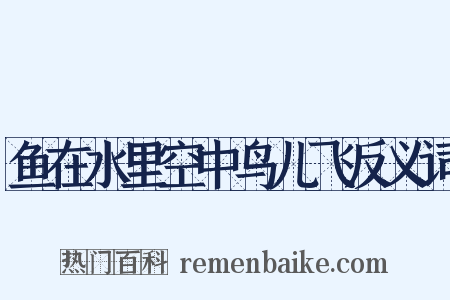 鱼在水里空中鸟儿飞反义词是什么意思的图片